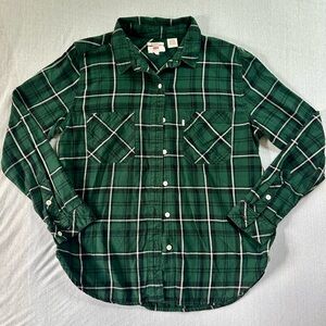 Women’s Levi’s Boyfriend Fit Button Down Flannel Shirt Size M